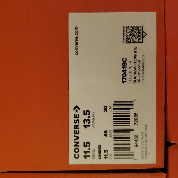 Converse All Star Chuck 70 Hi White & Black Mesh Mens Sz / 170419C - Picture 11 of 12